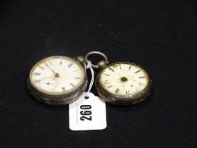 Two Silver Encased Victorian Pocket Watches