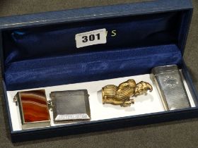 Three Silver & Other Vesta Cases, Together With A Silver Needle Case