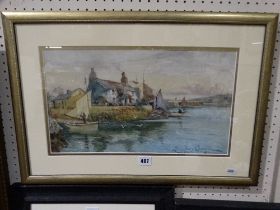 J. Hughes Clayton, Watercolour, View Of Cemaes Bay, Anglesey, Signed, 9" X 16"