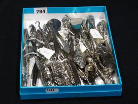 A Good Collection Of Silver Handled Glove Stretchers Shoe Horns Etc