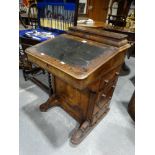 A Late Victorian Walnut Veneered Davenport