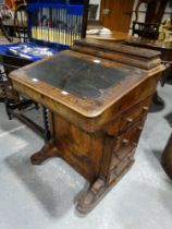 A Late Victorian Walnut Veneered Davenport