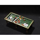 A Brass Miniature Novelty Snooker Table & Accessories