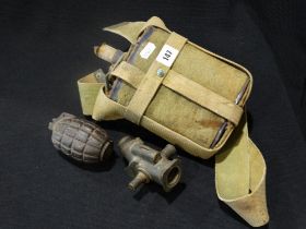 An Inert 2nd World War Grenade Shell, Together With A Military Scope Etc