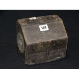 An Antique Welsh Slate Door Stop In The Form Of A Bureau, 6.5" Across