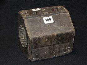 An Antique Welsh Slate Door Stop In The Form Of A Bureau, 6.5" Across