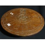 An Early 20thc Oak Lazy Susan Carved With Arthur & The Knights Of The Round Table