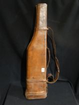 A Vintage Leather Leg Of Mutton Gun Case With Strap