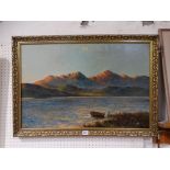 Graham Williams, Sunset Scottish Loch View, Signed, 19" X 29"