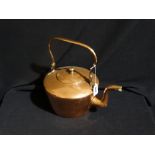 An Antique Copper Kettle With Swing Handle, Marked R. Gordon, Aberdeen