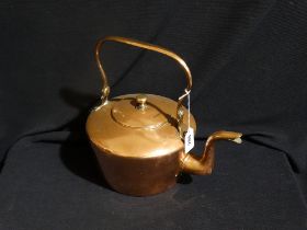 An Antique Copper Kettle With Swing Handle, Marked R. Gordon, Aberdeen