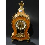 A French Floral Inlaid & Gilt Metal Balloon Clock With Circular Dial