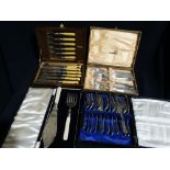 Four Early 20thc Cased Cutlery Sets