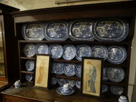 The Willow Patterned Plates & Platters As Displayed On The Dresser