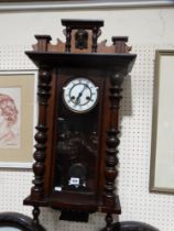 A Late Victorian Pendulum Wall Clock With Circular Dial