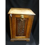 An Edwardian Oak Fall Front Coal Cabinet