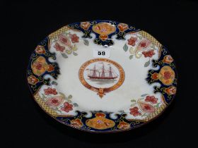 A Transfer Decorated Pottery Dessert Plate For The Ulster Canal Steam Carrying Company, 10" Dia