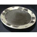 An Eastern Pottery Circular Raised Dish With Plated Mounts, 16" Dia