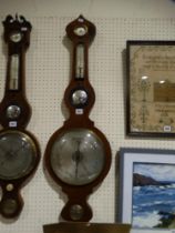 A 19thc Mahogany Wall Barometer With Onion Top