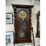 A Late Victorian Pendulum Wall Clock With Circular Dial