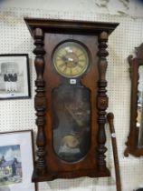 A Late Victorian Pendulum Wall Clock With Circular Dial