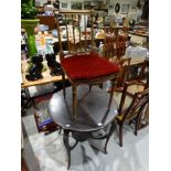 An Edwardian Circular Topped Two Tier Occasional Table, Together With A Spindle Backed Chair