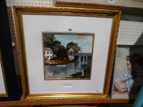 Digby Page, Oil, Titled, "The Bridge At Argenteuil", Signed, 11" X 11"