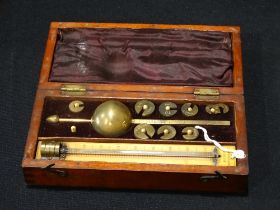 A Mahogany Cased Sikes Hydrometer