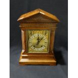 An Edwardian Oak Encased Bracket Clock With Gilt & Silvered Dial With Subsidiary Dials