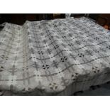 A Cream Ground Brynkir Wool Welsh Bed Cover, 105" X 100"