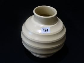 A Wedgwood Keith Murray Design Globular Ribbed Vase, 8" High