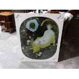 Graham Sutherland? A Mirror Panel With Female Figure Amongst Flowers, 34" X 28"