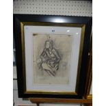 Leon Kossoff, Graphite, Portrait Study Of A Sitting Female, Signed & Dated, 15" X 11"