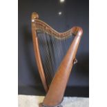 A Rare Thirty- Four String Folk Harp & Cover By John W. Thomas, Model: Garth