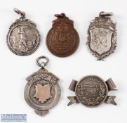 Collection of 5x various Scottish Golf Clubs Silver and Bronze Fob/medals from the early 1900s