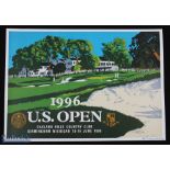 Kenneth Reed signed 1996 US Open Championship Official US Open Golf Championship Poster colour print