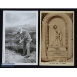 Tom Morris and Tom Morris Jnr original period golf postcards - incl Old Tom playing out of the