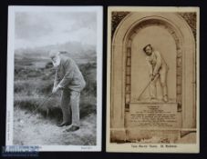 Tom Morris and Tom Morris Jnr original period golf postcards - incl Old Tom playing out of the