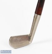 Interesting Sunday Golf Nickel Silver Diamond Back Walking Stick - the head stamped with Prince of
