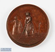 Fine The Westward Ho! And North Devon Ladies Golf Club early members bronze medal - the obverse