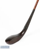 Fine T Dunn dark stained beech wood longnose play club c1885 - the elegant high crown head has the