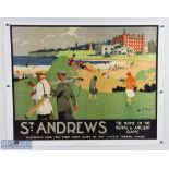 2x National Railway Museum Travel St Andrews Golf posters, reproduced posters, ready to frame - size
