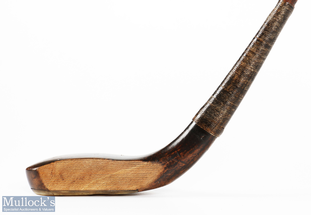 G Lowe Royal Lytham and St Annes longnose dark stained beech wood play club c1888 - overall 43. - Image 3 of 5