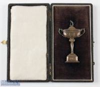 Rare 1987 Ryder Cup Trophy large possibly players pin badge - overall 3.25" h and comes in an