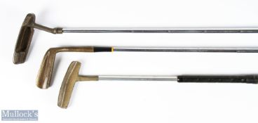Selection of Steel Shafted Brass putters - scarce Tom Morris St Andrews Signature off set flanged