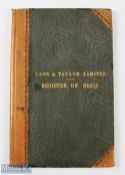 1920s Cann & Taylor Ltd Register of Seals Book - half bound in leather with gilt details to the