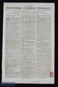 1772 The Edinburgh Evening Courant Newspaper St Andrews Golf Announcement - dated Wednesday