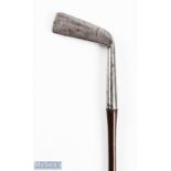 Early Carrick smooth face long blade putter c1880 showing the Carrick cross mark with a 5" hosel and