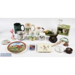 Golf, Ceramics and Collectables to include cup tankards, a PGC Captain 1993-1994, a modern golf
