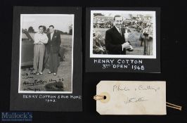 Collection of Henry Cotton Open Golf Champion informal signed photographs from the 1940s to